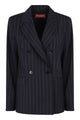 Max Mara Studio Double-Breasted Blazer In Striped Wool