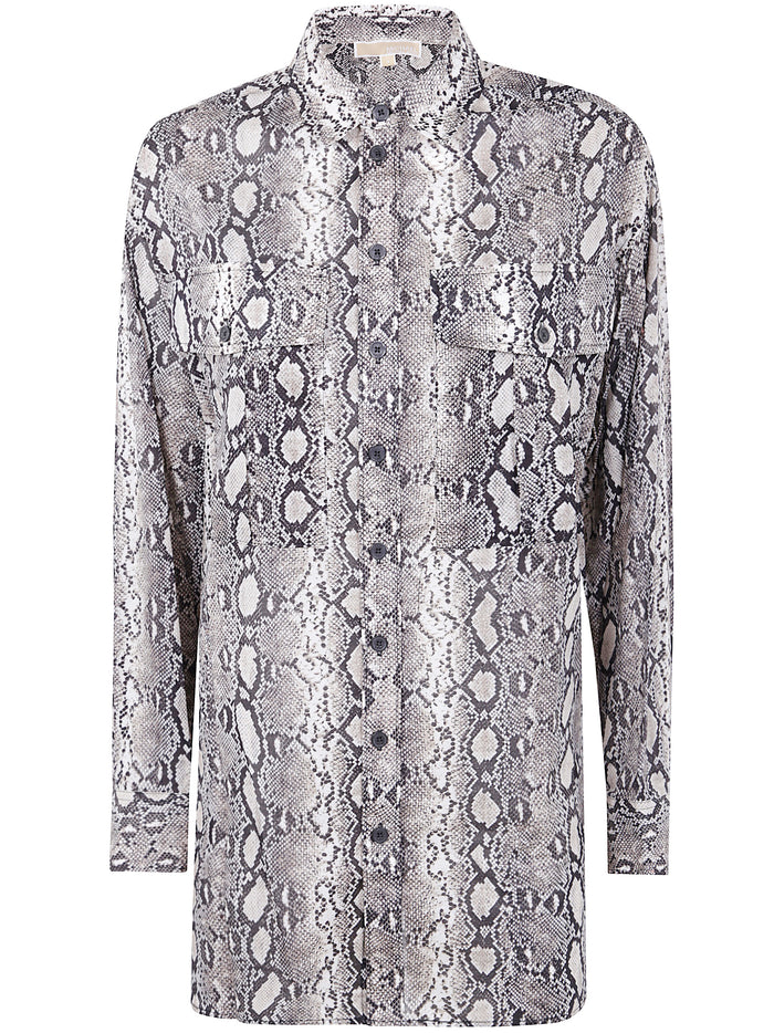 Michael Michael Kors Long Sleeve Oversized Snake Shirt