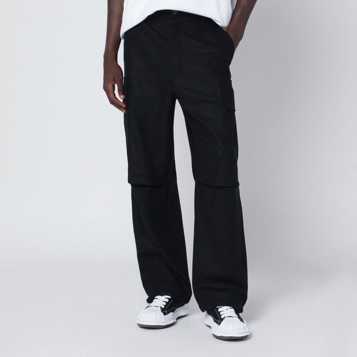 Darkpark Black Saint Wool Cargo Trousers