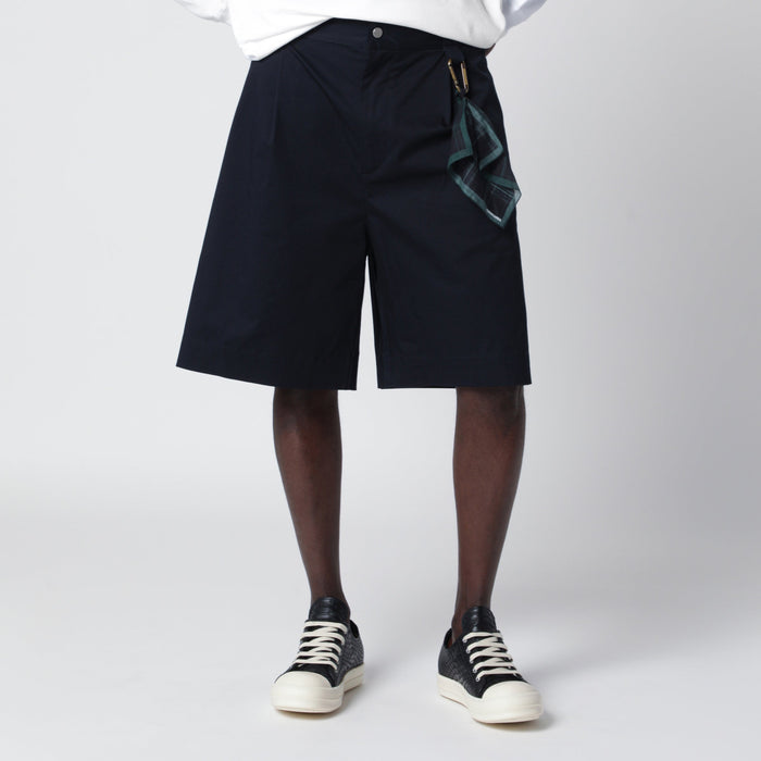Darkpark Denis Navy Blue Cotton Bermuda Shorts