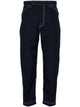 Thom Browne White Navy Blue Prestitched Pants