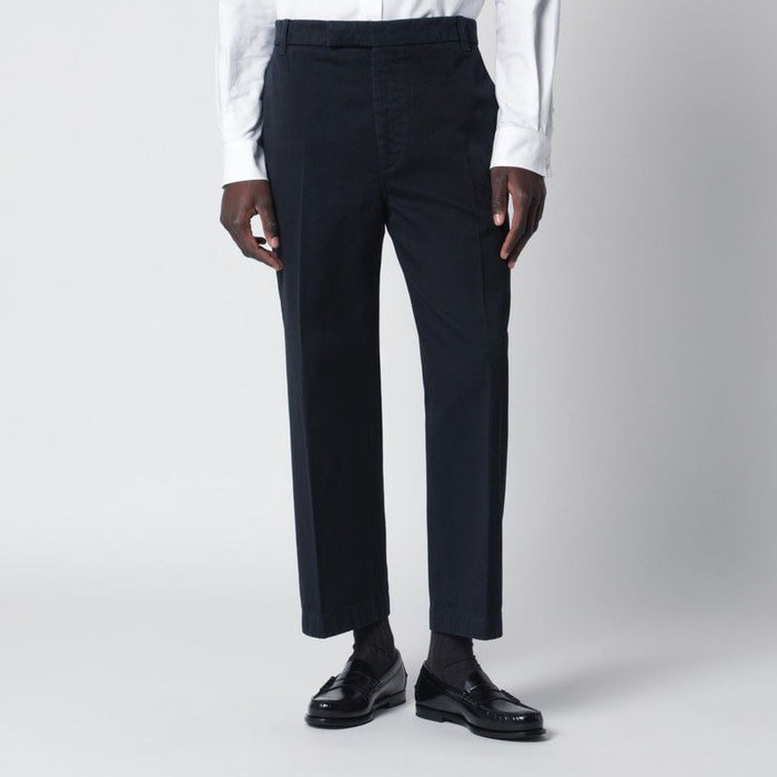 Thom Browne Navy Blue Cotton Trousers