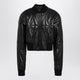 Moncler + Rick Owens Black Leather Zip-Up Bomber Jacket