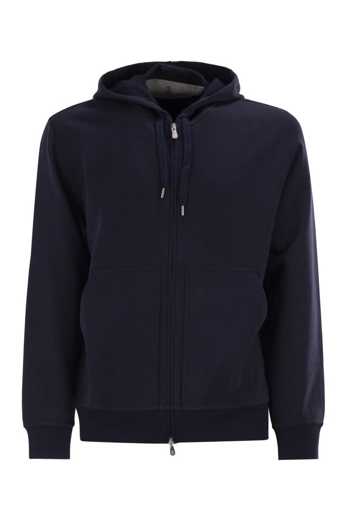 Brunello Cucinelli Cotton Fleece Topwear With Zip And Hood