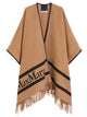 Max Mara Jacquard Wool Poncho In Camel