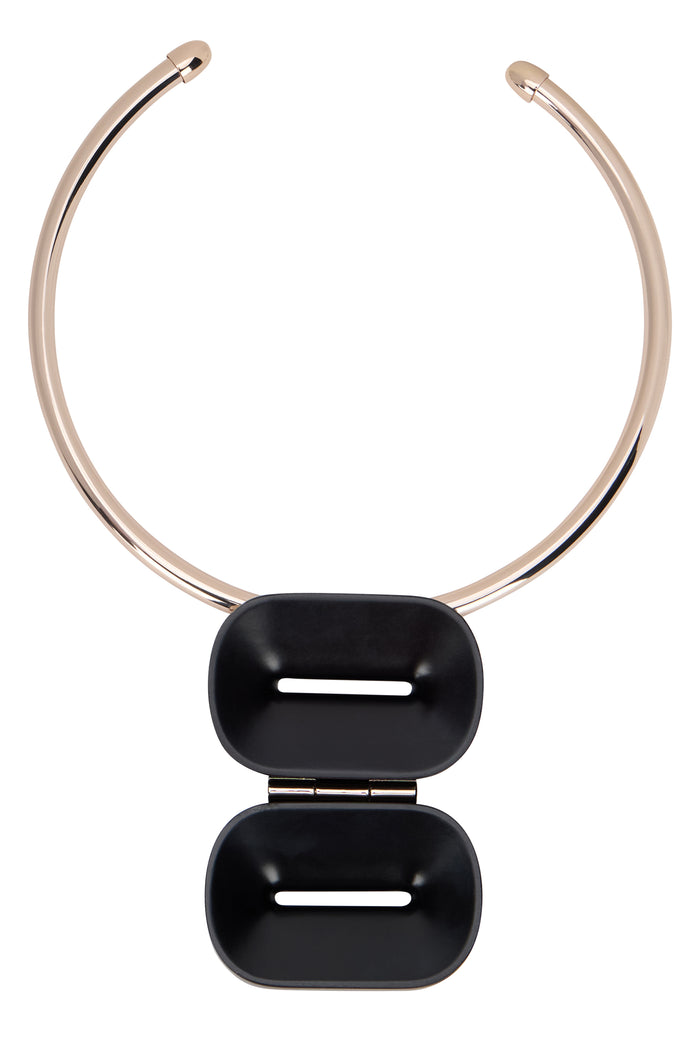Max Mara Metal And Ebony Choker Necklace