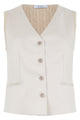 Max Mara Gilet Calibri In Linen With Braids