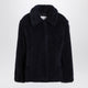 Max Mara Navy Fauxfur Coat