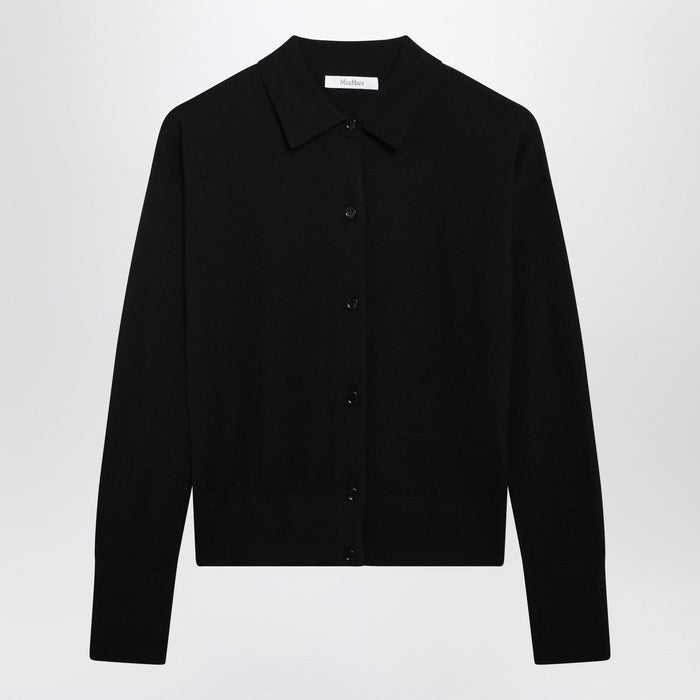 Max Mara Black Wool-Blend Cardigan
