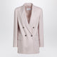 Max Mara Dusty Beige Double-Breasted Wool-Blend Jacket