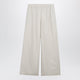 Max Mara Wideleg Linen And Silk Twill Trousers In Beige