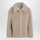 Max Mara Light Beige Alpaca And Wool Teddy Cropped Coat