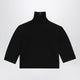 Max Mara Cropped Turtleneck Sweater In Stretch Viscose, Black