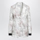 Max Mara Slim Blazer In Printed Organza And Cotton Gabardine