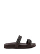 Brunello Cucinelli Leather Slide Sandals With Braided Straps
