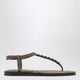 Brunello Cucinelli Suede Thong Sandals With Precious Straps