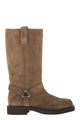 Brunello Cucinelli Suede Boots With Harness Strap And Ring Detail