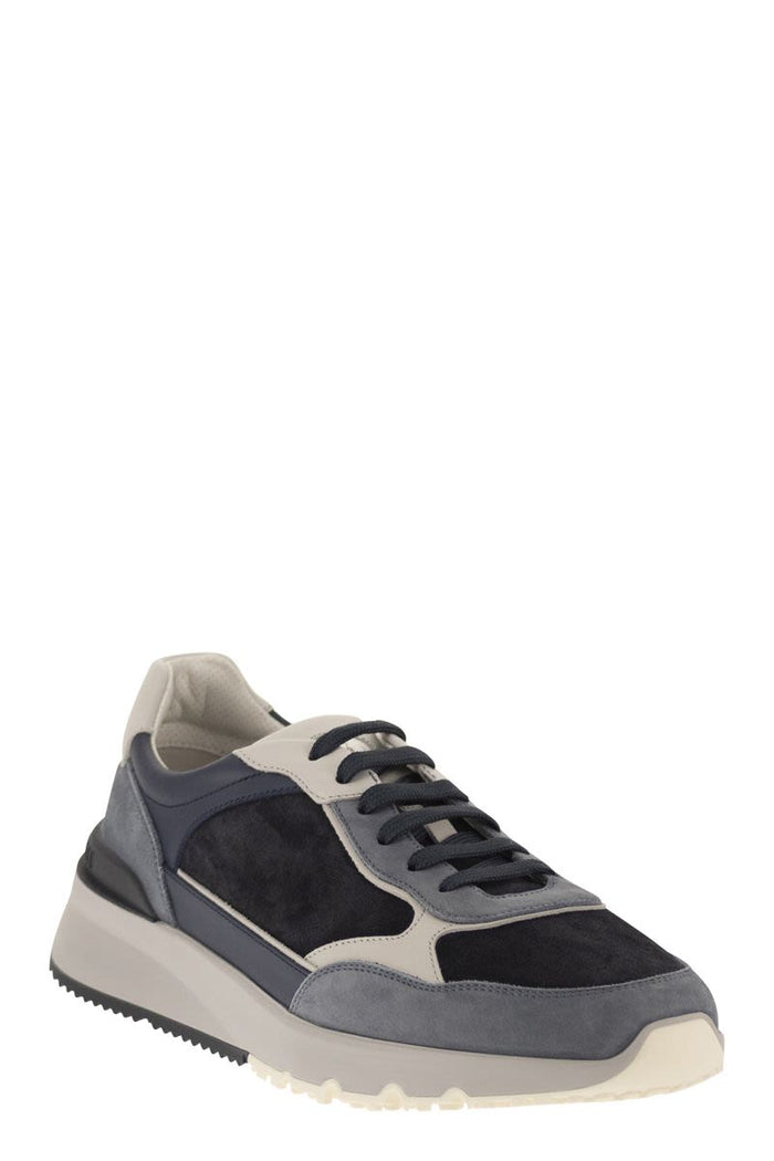 Brunello Cucinelli Multicolour Leather And Suede Runner Sneakers
