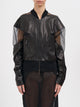 Yehuafan Leather Bomber With Inserts