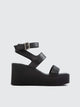 Vic Matie' Leather Wedge Sandal