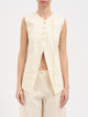 Nostrasantissima Striped Cotton And Linen Top