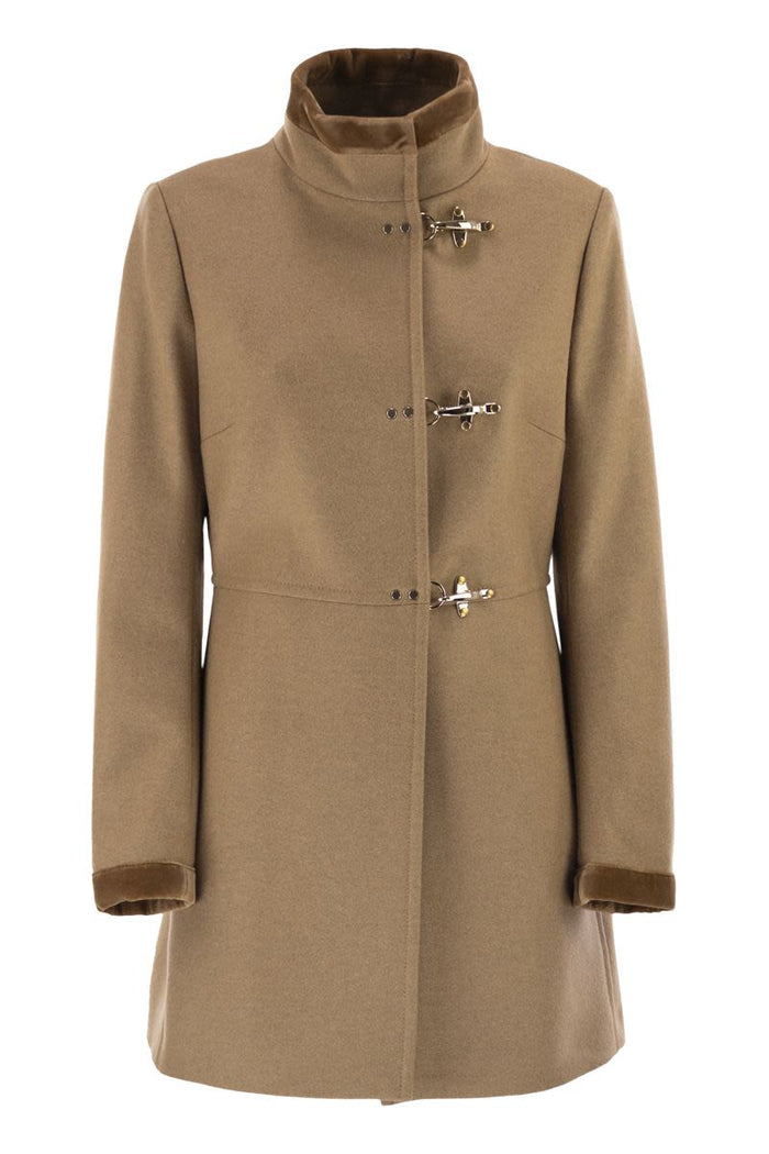 Fay Virginia Coat In Mélange Wool Cloth