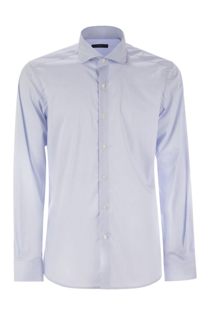 Fay Stretch Poplin Shirt With French Collar