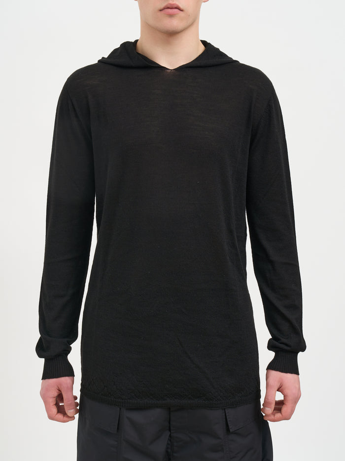 Rick Owens Oversized Ls Hoodie Black Sweater