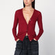6397 Bordeaux Semi-Sheer Knit Cardigan