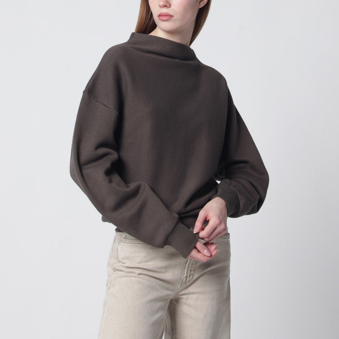 6397 Mud-Coloured Draped Sweatshirt