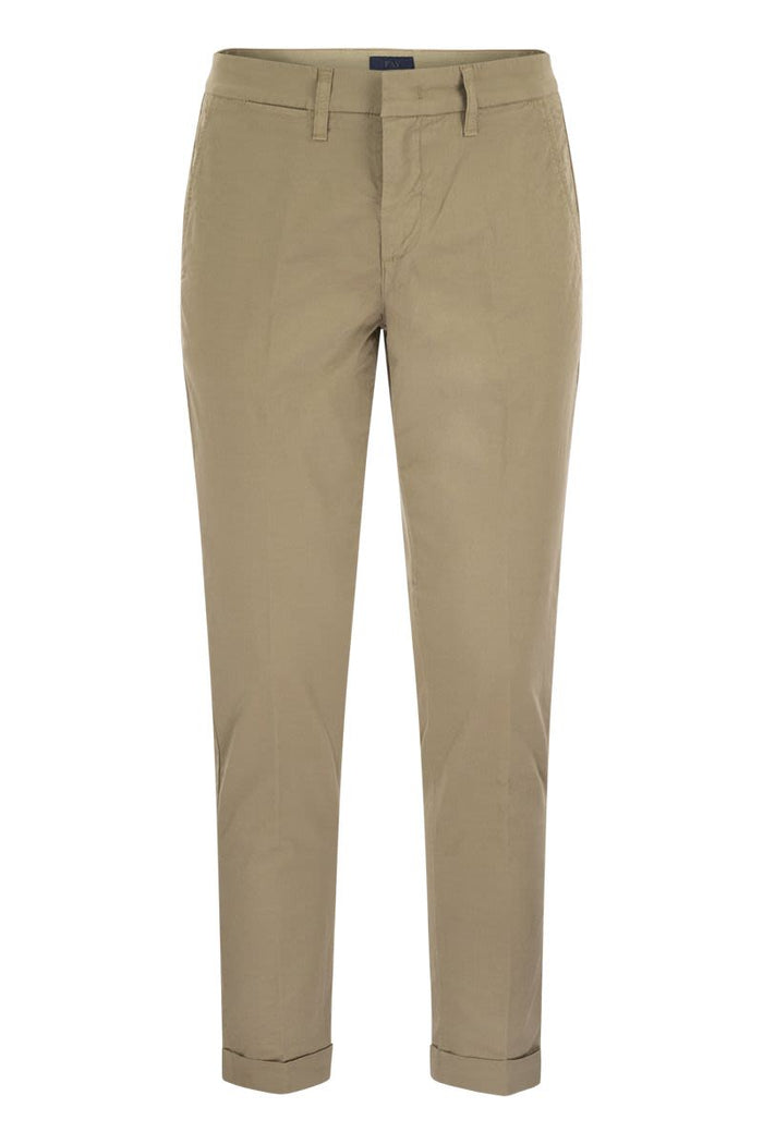 Fay Stretch Gabardine Slim Trousers