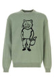 Maison Kitsuné Mint Green Cotton Blend Sweater