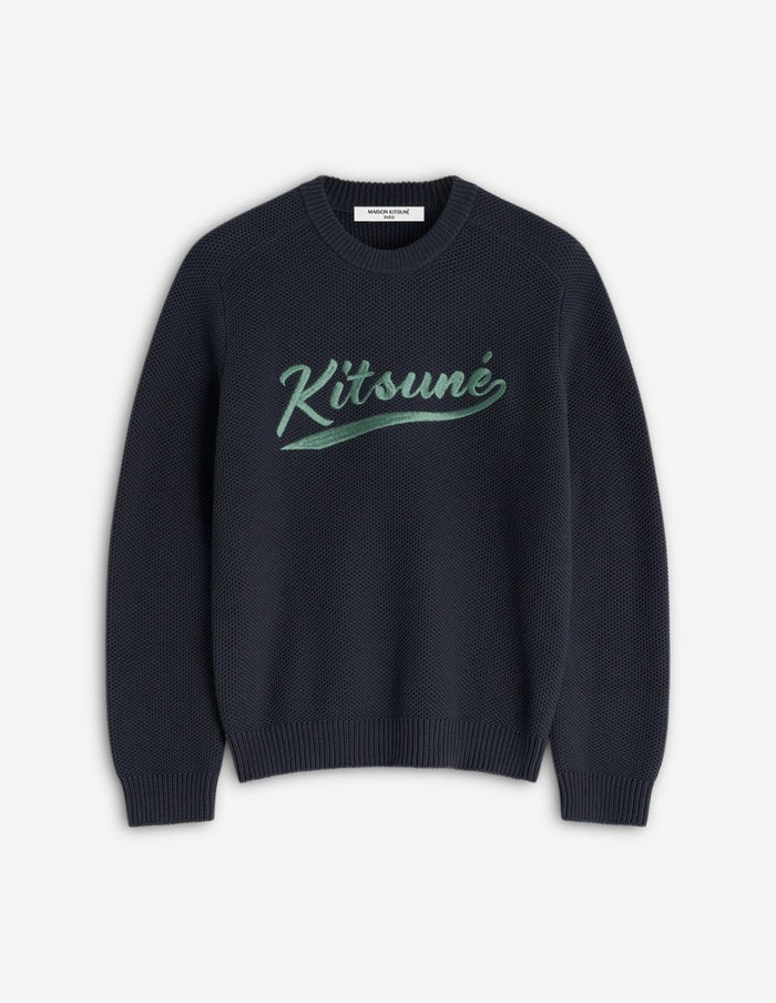Maison Kitsuné Kitsune Varsity Embrodered Mesh Jumper