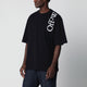 Off-White Crewneck Tshirt With Printed Logo In Black Cotton