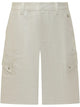 Off-White Linen Safari Cargo Shorts