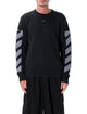 Off-White Off-White Diagonals Fuzzy Knit Sweater