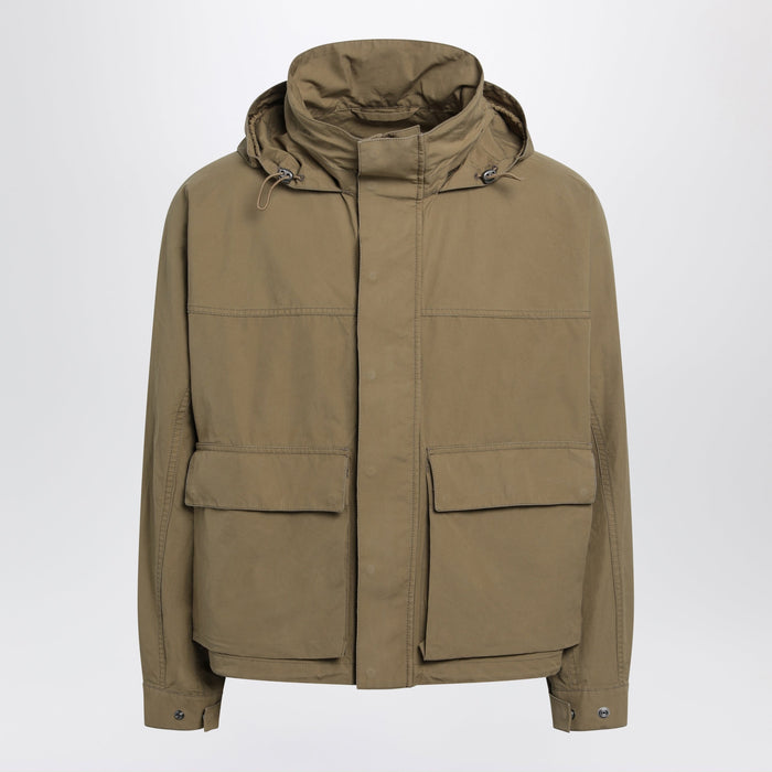 Lemaire Short Hooded Parka In Khaki Cotton