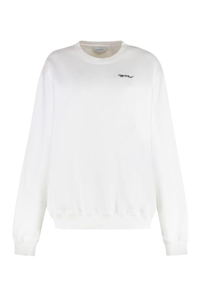 Off-White Cotton Crew-Neck Sweatshirt