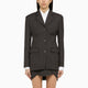 Off-White™ Grey Single-Breasted Pinstripe Jacket In Wool Blend