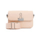 Off-White Light Pink Leather Small Plain Binder Handbag