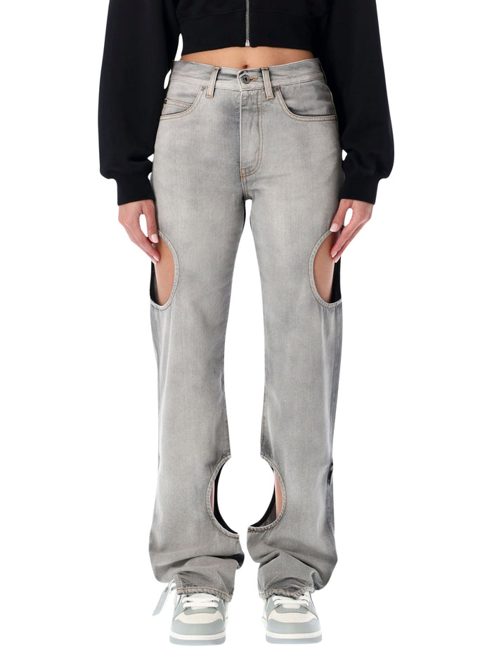 Off-White Off-White Grey Meteor Cut-Out Jeans