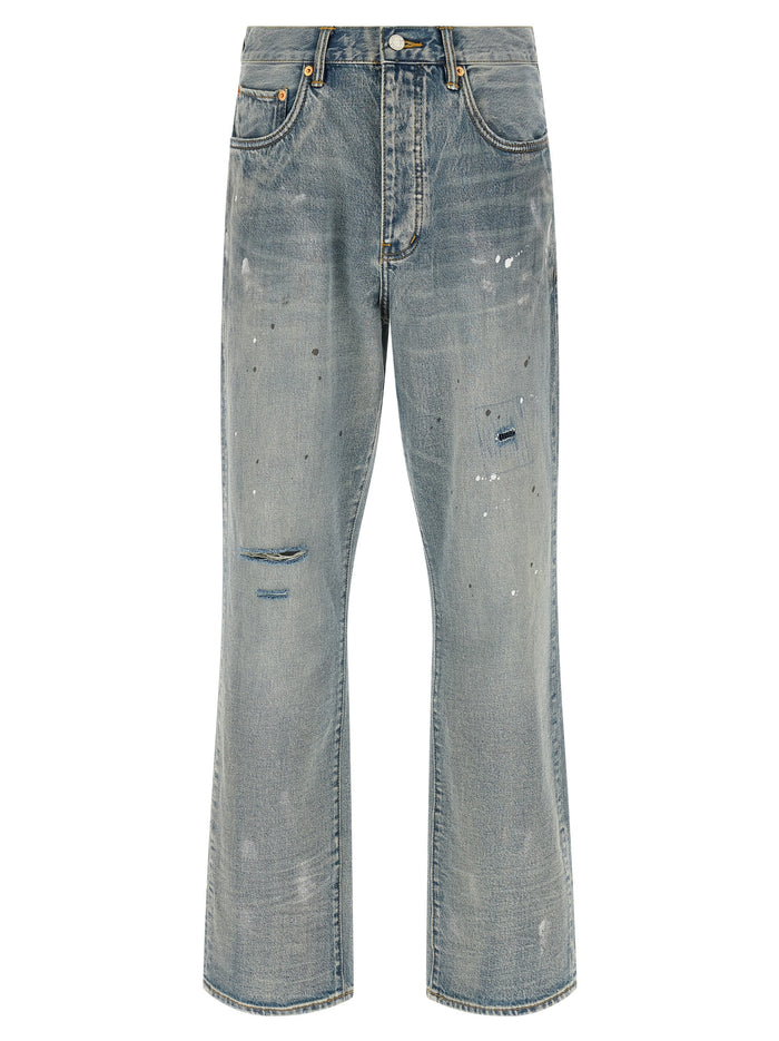 Purple 'P011 Vintage Slash Paint' Jeans
