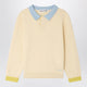 Bonpoint Mae Polo In Écru Cotton And Cashmere