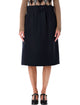 Prada Prada Chevron Wool Midi Skirt With Bow Detail