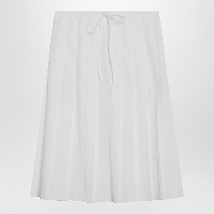 Prada White Tiered Midi Skirt
