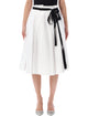 Prada Prada Belted Gabardine Pleated Skirt