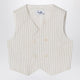 Il Gufo Double-Breasted Vest In Pinstriped Cotton