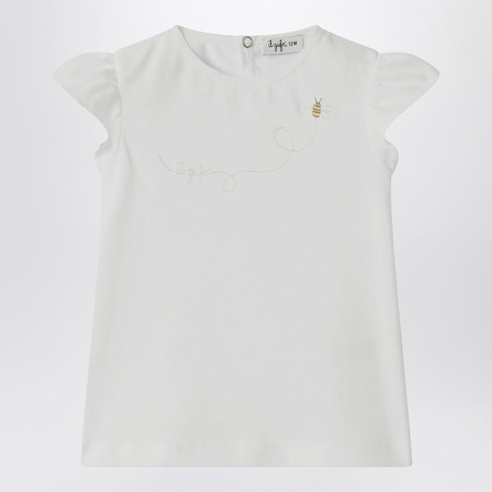 Il Gufo White T-Shirt With Ruffled Sleeves