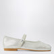 Il Gufo Silver Ballet Flats With Elastic Strap