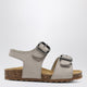 Il Gufo Gray Sandal In Nubuck With Strap